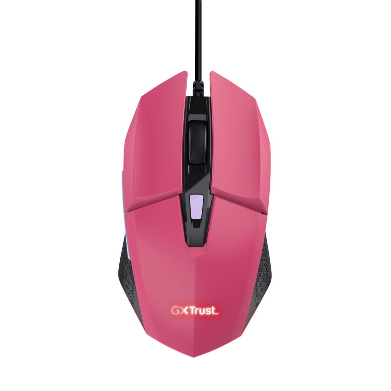 Trust GXT 109 Felox Rato Gaming RGB Com Fios USB Ambidestro 6400 DPI Ótico 6 Botões Rosa - 25068 - 8713439250688