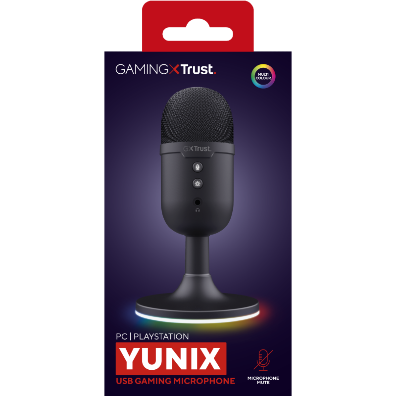 Trust GXT 234 Yunix Microfone de Mesa Com Fios USB/3.5 mm Preto - 25372 - 8713439253726