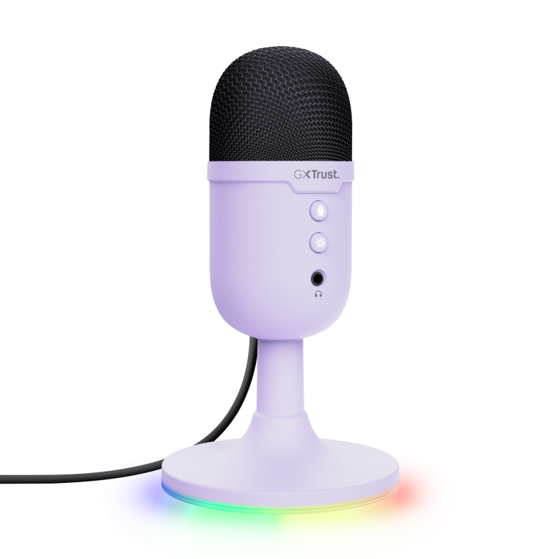 Trust GXT 234P Yunix Microfone de Mesa Com Fios USB/3.5 mm Roxo - 25375 - 8713439253757