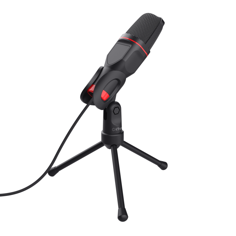 Trust GXT 212 Microfone para PC Com Fios USB/3.5 mm Preto, Vermelho - 23791 - 8713439237917