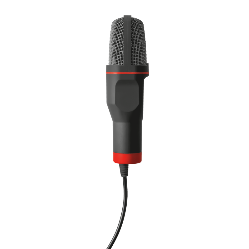 Trust GXT 212 Microfone para PC Com Fios USB/3.5 mm Preto, Vermelho - 23791 - 8713439237917