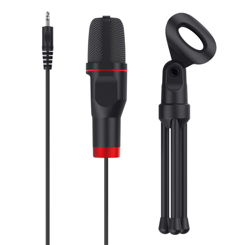 Trust GXT 212 Microfone para PC Com Fios USB/3.5 mm Preto, Vermelho - 23791 - 8713439237917