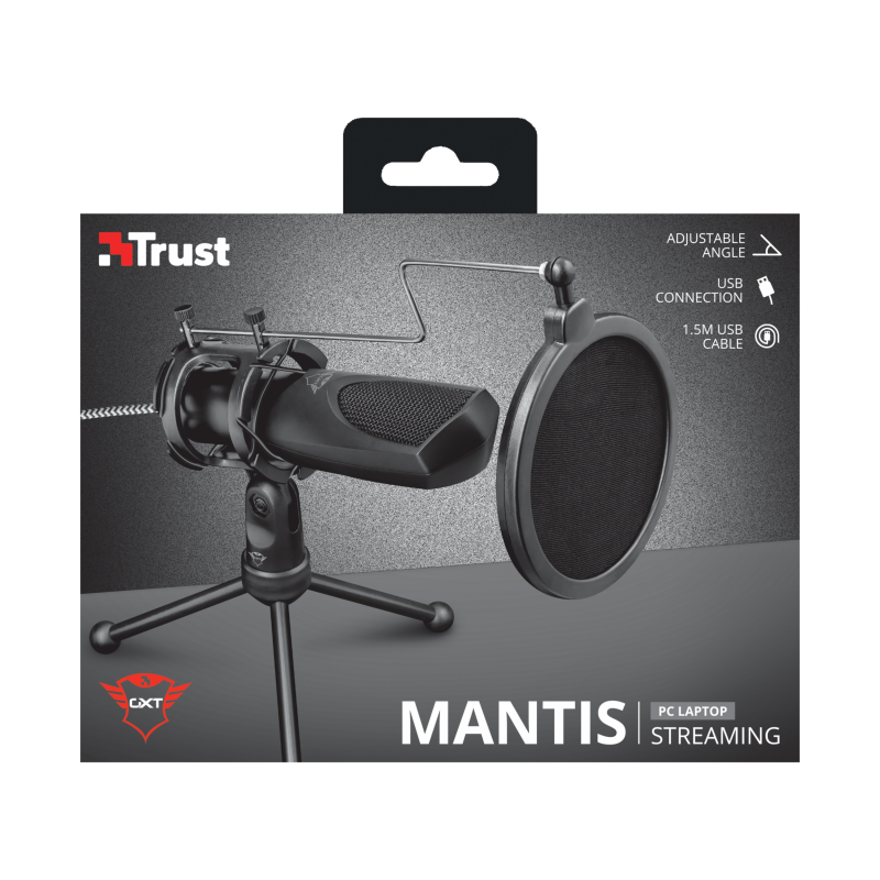 Trust GXT 232 Mantis Microfone para PC Com Fios USB Preto - 22656 - 8713439226560