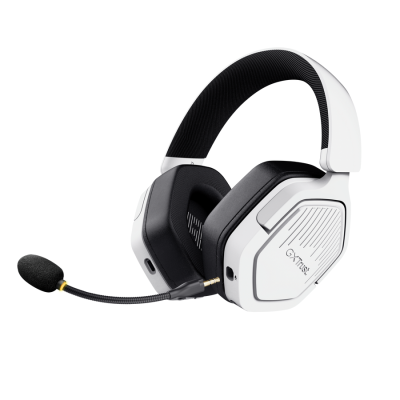 Trust GXT 493PS Carus Headset Gaming Auscultadores com Microfone Com Fios Jack 3.5mm e Sem Fios Bluetooth Branco - 25747 - 8713439257472