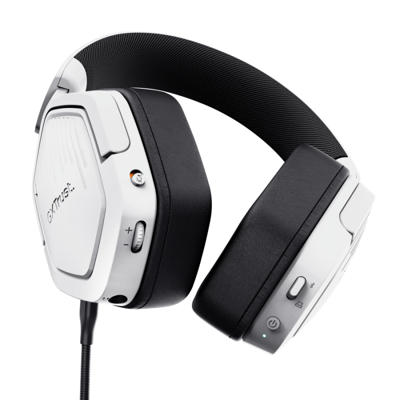 Trust GXT 493PS Carus Headset Gaming Auscultadores com Microfone Com Fios Jack 3.5mm e Sem Fios Bluetooth Branco - 25747 - 8713439257472