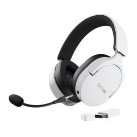 Trust GXT 491W Fayzo Headset Gaming Auscultadores com Microfone Com Fios Jack 3.5mm e Sem Fios Bluetooth Preto, Branco - 25304 - 8713439253047