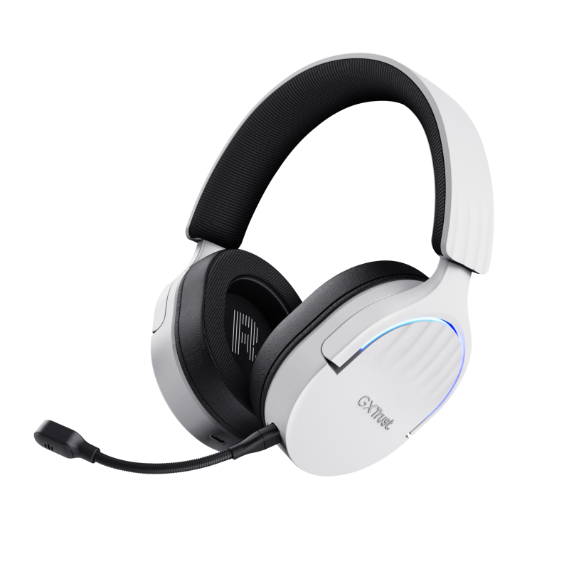 Trust GXT 491W Fayzo Headset Gaming Auscultadores com Microfone Com Fios Jack 3.5mm e Sem Fios Bluetooth Preto, Branco - 25304 - 8713439253047
