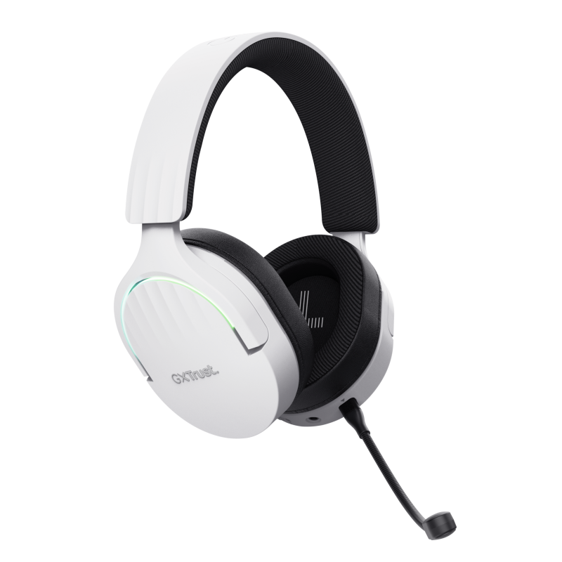 Trust GXT 491W Fayzo Headset Gaming Auscultadores com Microfone Com Fios Jack 3.5mm e Sem Fios Bluetooth Preto, Branco - 25304 - 8713439253047