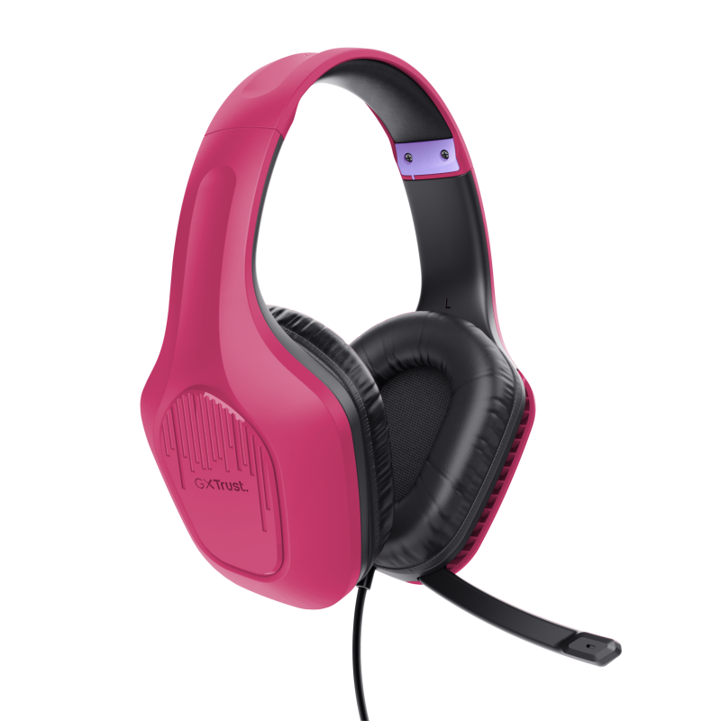 Trust GXT 415 Zirox Headset Gaming Auscultadores com Microfone Com Fios Jack 3.5mm Rosa - 24992 - 8713439249927