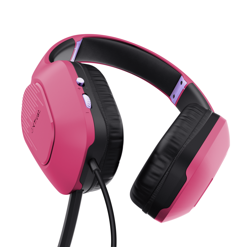 Trust GXT 415 Zirox Headset Gaming Auscultadores com Microfone Com Fios Jack 3.5mm Rosa - 24992 - 8713439249927