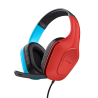 Trust GXT 416S Zirox Headset Gaming Auscultadores com Microfone Com Fios Jack 3.5mm Preto, Ciano, Vermelho - 25423 - 8713439254235