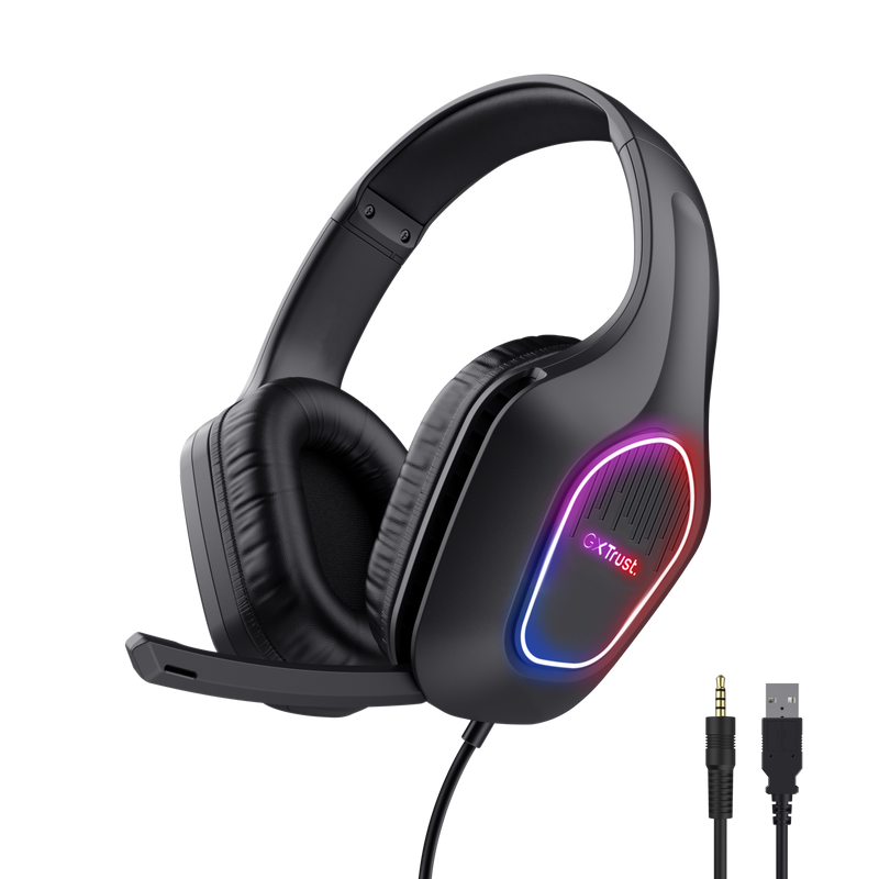 Trust GXT 416 Zirox Headset Gaming Auscultadores com Microfone Com Fios Jack 3.5mm/USB Preto - 25331 - 8713439253313