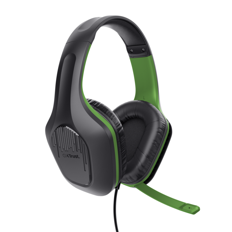 Trust GXT 415 Zirox Headset Gaming Auscultadores com Microfone Com Fios Jack 3.5mm Preto, Verde - 24994 - 8713439249941