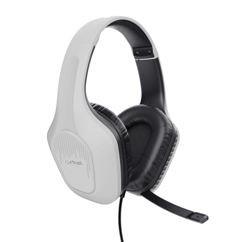 Trust GXT 415 Zirox Headset Gaming Auscultadores com Microfone Com Fios Jack 3.5mm Preto, Branco - 24993 - 8713439249934