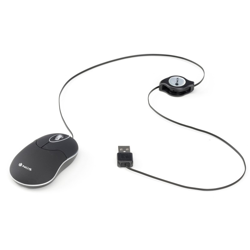 NGS SIN Rato Mini Com Fios USB Ambidestro 1000 DPI Ótico 2 Botões Preto - SINBLACK - 8435430606461