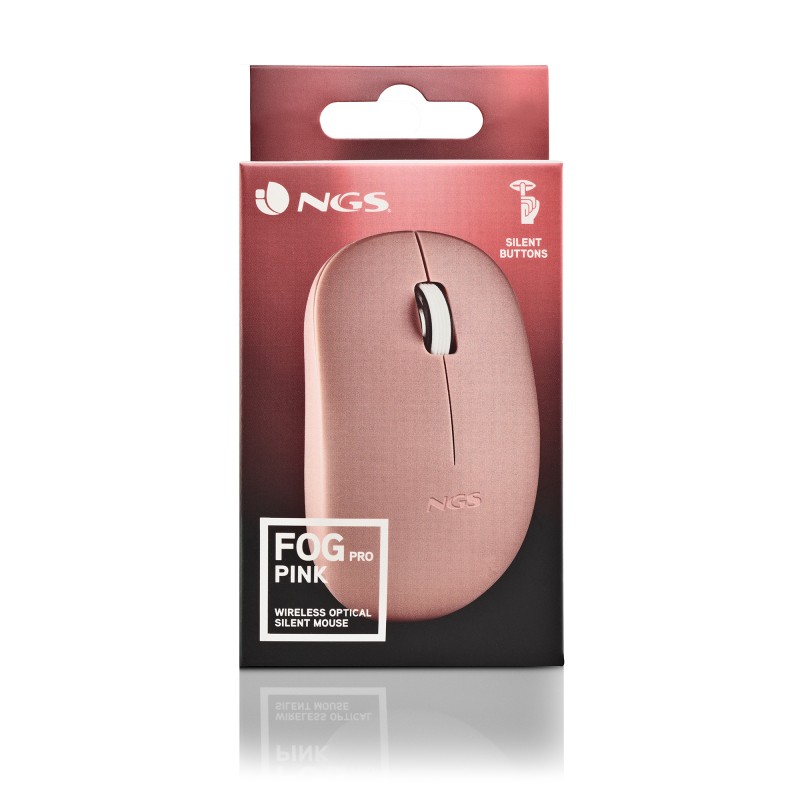 NGS FOG PRO Rato Sem Fios RF Wireless Ambidestro 1000 DPI Ótico 2 Botões Rosa - FOGPROPINK - 8435430624915