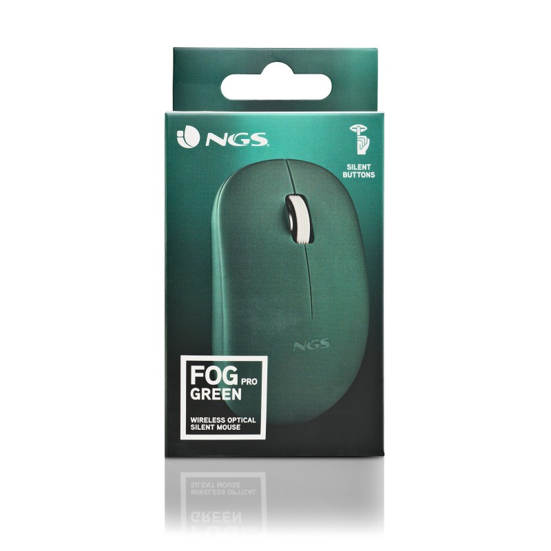 NGS FOG PRO Rato Sem Fios RF Wireless Ambidestro 1000 DPI Ótico 2 Botões Verde - FOGPROGREEN - 8435430624939