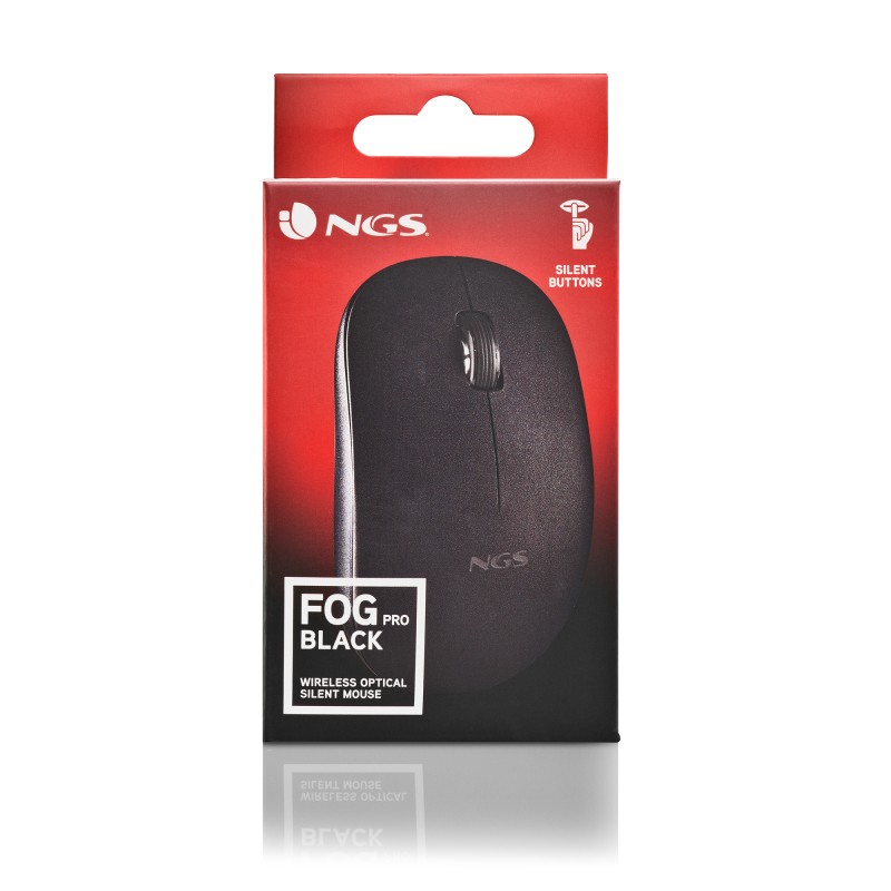 NGS FOG PRO Rato Sem Fios RF Wireless Ambidestro 1000 DPI Ótico 2 Botões Preto - FOGPROBLACK - 8435430624878