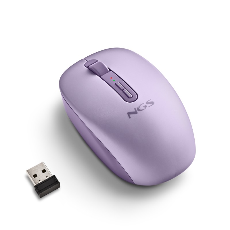 NGS FOG DUAL Rato Sem Fios RF/Bluetooth Universal Ambidestro 1600 DPI Ótico 5 Botões Roxo - FOGDUALPURPLE - 8435430629071