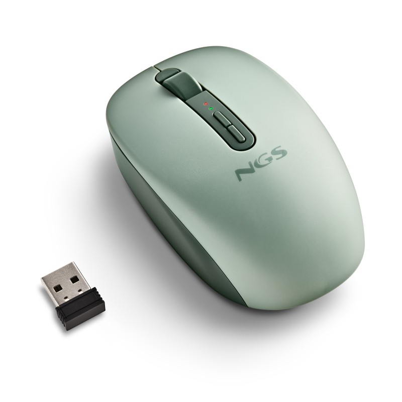 NGS FOG DUAL Rato Sem Fios RF/Bluetooth Universal Ambidestro 1600 DPI Ótico 5 Botões Verde - FOGDUALGREEN - 8435430628593