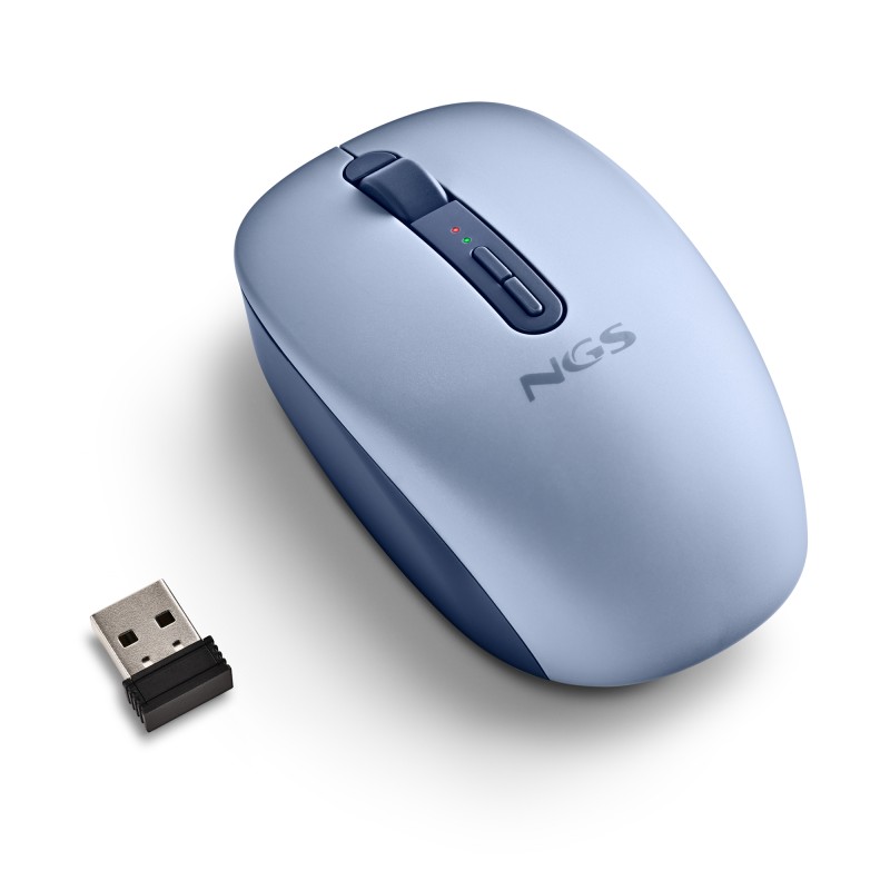 NGS FOG DUAL Rato Sem Fios RF/Bluetooth Universal Ambidestro 1600 DPI Ótico 5 Botões Azul - FOGDUALBLUE - 8435430628579