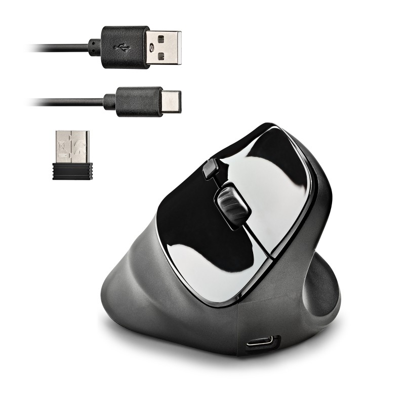 NGS EVO MOKSHA Rato Sem Fios RF Wireless Vertical 2400 DPI Ótico 5 Botões Preto - EVOMOKSHA - 8435430623178