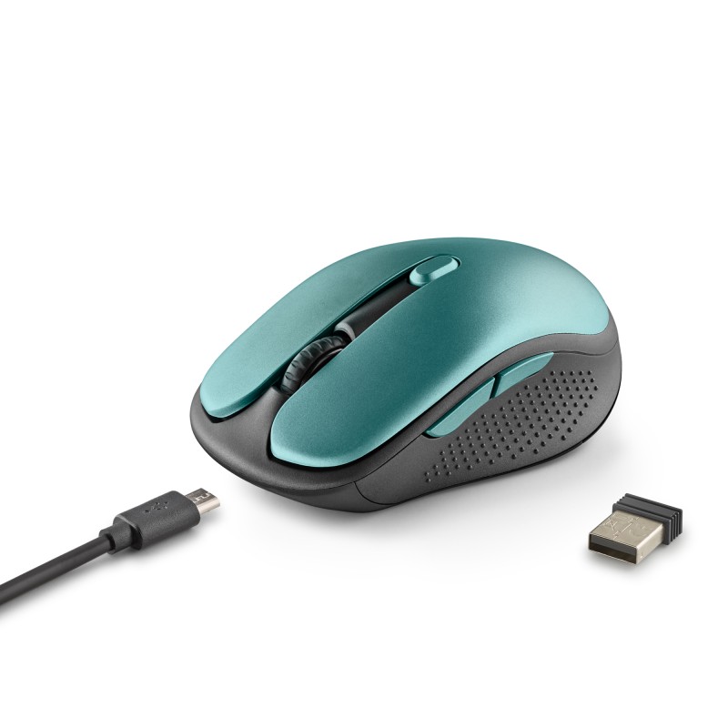 NGS EVO RUST Rato Sem Fios RF Wireless 1600 DPI Ótico 5 Botões Azul, Verde Gelo - EVORUSTICE - 8435430621679