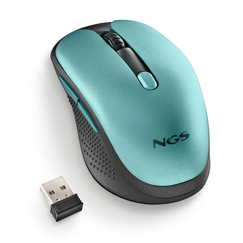 NGS EVO RUST Rato Sem Fios RF Wireless 1600 DPI Ótico 5 Botões Azul, Verde Gelo - EVORUSTICE - 8435430621679