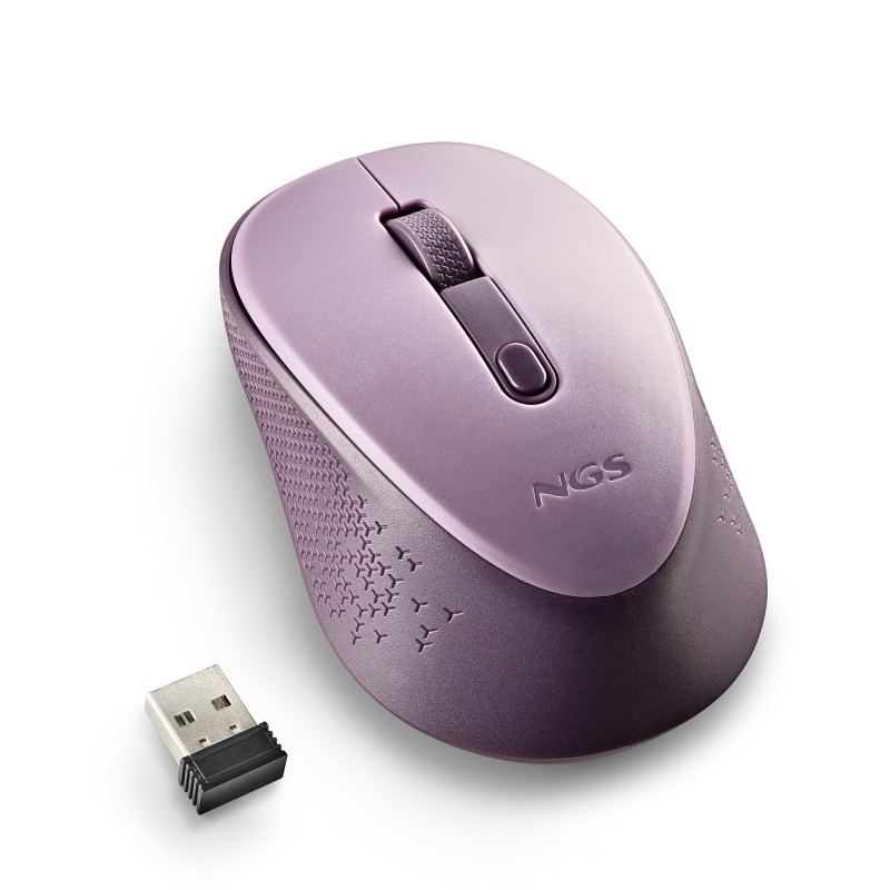NGS DEW Rato Sem Fios RF Wireless Ambidestro 1600 DPI Ótico 2 Botões Lilás - DEWLILAC - 8435430623963