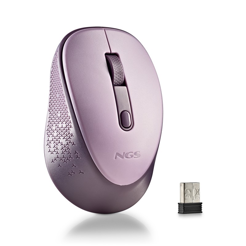 NGS DEW Rato Sem Fios RF Wireless Ambidestro 1600 DPI Ótico 2 Botões Lilás - DEWLILAC - 8435430623963