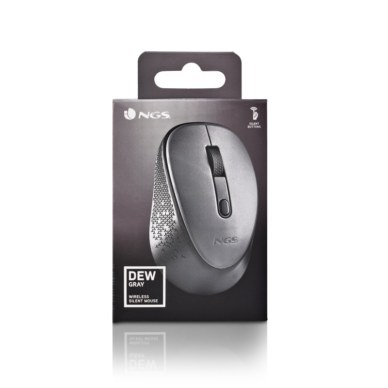 NGS DEW Rato Sem Fios RF Wireless Ambidestro 1600 DPI Ótico 2 Botões Cinzento - DEWGRAY - 8435430623925