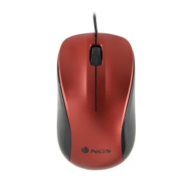 NGS CREW Rato Com Fios USB Ambidestro 1200 DPI Ótico 2 Botões Vermelho - CREWRED - 8435430618822