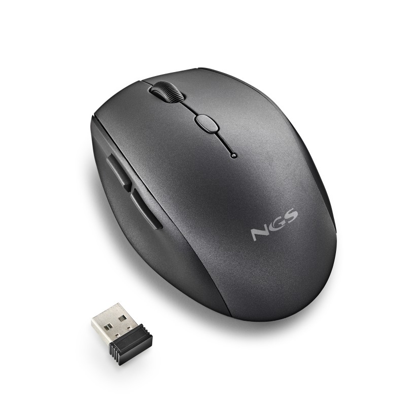 NGS BEE Rato Sem Fios RF Wireless Vertical 1600 DPI Ótico 5 Botões Preto - BEEBLACK - 8435430623284