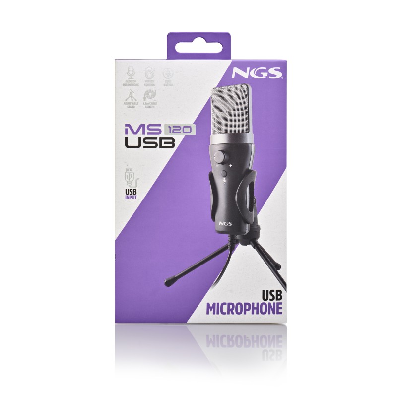 NGS MS120USB Microfone de Podcast Com Fios USB Preto - 8435430626988