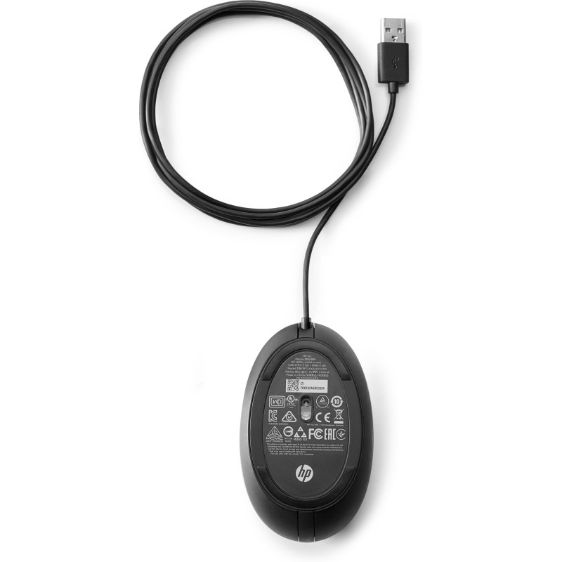 HP 320M Rato Com Fios USB Ambidestro 1000 DPI Ótico 2 Botões Preto - 9VA80AA - 0194850063046