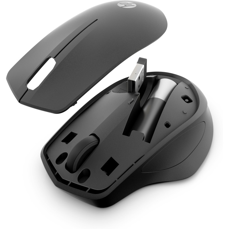HP 280 Silent Rato Sem Fios RF Wireless 1200 DPI Ótico 3 Botões Preto - 19U64AA - 0195122197476