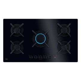 AEG HKB95453NB Placa de Gás, 5 Queimadores, 90 cm, Preto - 7332543816866