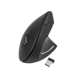 TooQ TQMWG-1104-B Rato Sem Fios RF Wireless Universal Vertical 3200 DPI Ótico 6 Botões Preto - 8433281017535
