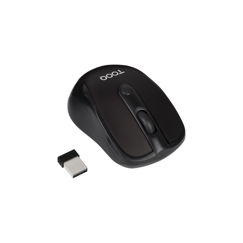 TooQ TQMW-1103-B Rato Sem Fios RF Wireless Universal Ambidestro 1600 DPI Ótico 4 Botões Preto - 8433281017528