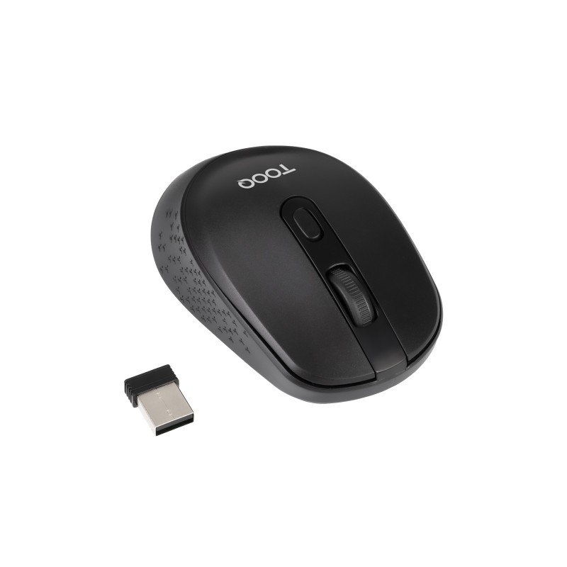 TooQ TQMW-1101-B Rato Sem Fios RF Wireless Universal 1600 DPI Ótico 4 Botões Preto - 8433281017504