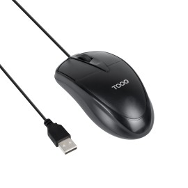 TooQ TQM-1001-B Rato Com Fios USB Universal Ambidestro 1000 DPI Ótico 2 Botões Preto - 8433281017498