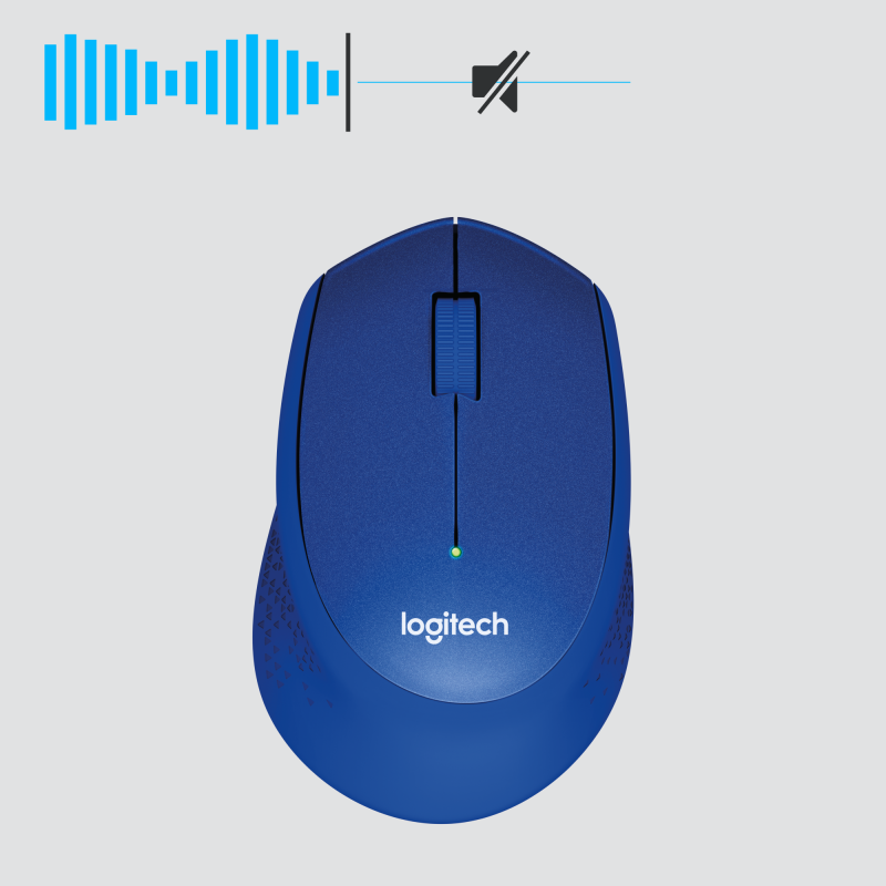 Logitech M330 Silent Plus Rato Sem Fios RF Wireless 1000 DPI Ótico 3 Botões Azul - 910-004910 - 5099206066687
