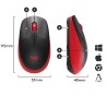 Logitech M190 Rato Sem Fios RF Wireless Ambidestro 1000 DPI Ótico 3 Botões Preto, Vermelho - 910-005908 - 5099206091856