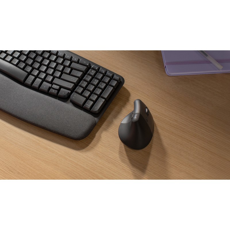 Logitech Lift Rato Sem Fios RF/Bluetooth Vertical 4000 DPI Ótico 4 Botões Grafite - 910-006473 - 5099206099784