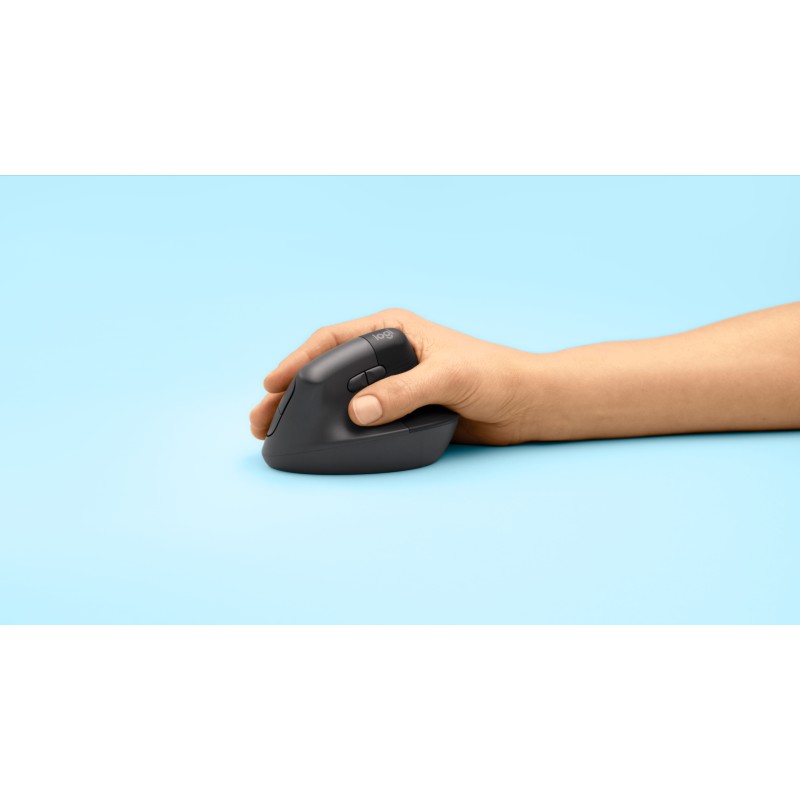 Logitech Lift Rato Sem Fios RF/Bluetooth Vertical 4000 DPI Ótico 4 Botões Grafite - 910-006473 - 5099206099784