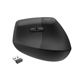 Logitech Lift for Business Rato Sem Fios RF/Bluetooth Vertical 4000 DPI Ótico 4 Botões Grafite - 910-006494 - 5099206099838