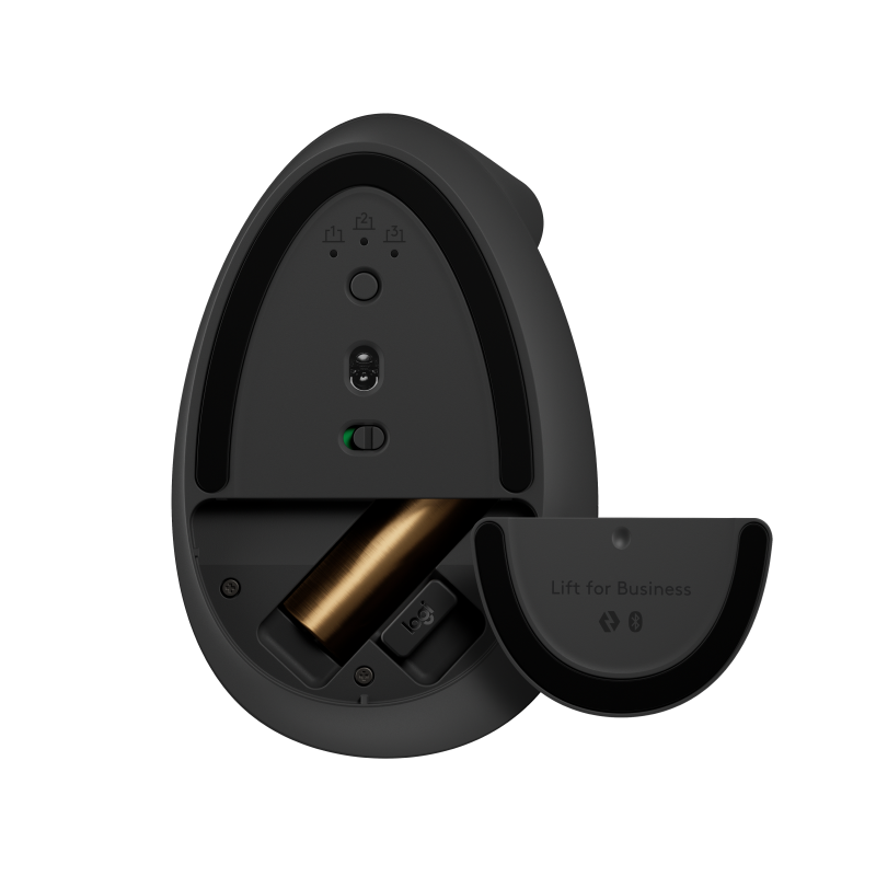 Logitech Lift for Business Rato Sem Fios RF/Bluetooth Vertical 4000 DPI Ótico 4 Botões Grafite - 910-006494 - 5099206099838