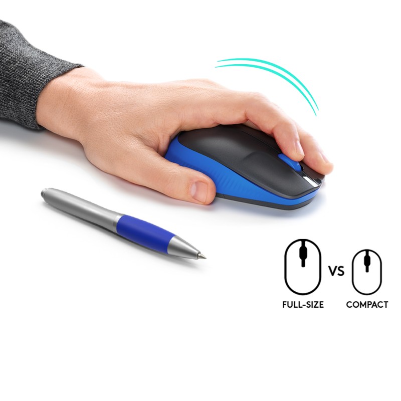 Logitech M190 Rato Sem Fios RF Wireless Ambidestro 1000 DPI Ótico 3 Botões Azul - 910-005907 - 5099206091849