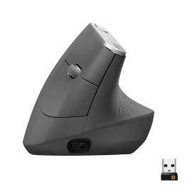 Logitech MX Vertical Rato Sem Fios RF/Bluetooth Vertical 4000 DPI Ótico 4 Botões Grafite - 910-005448 - 5099206081901