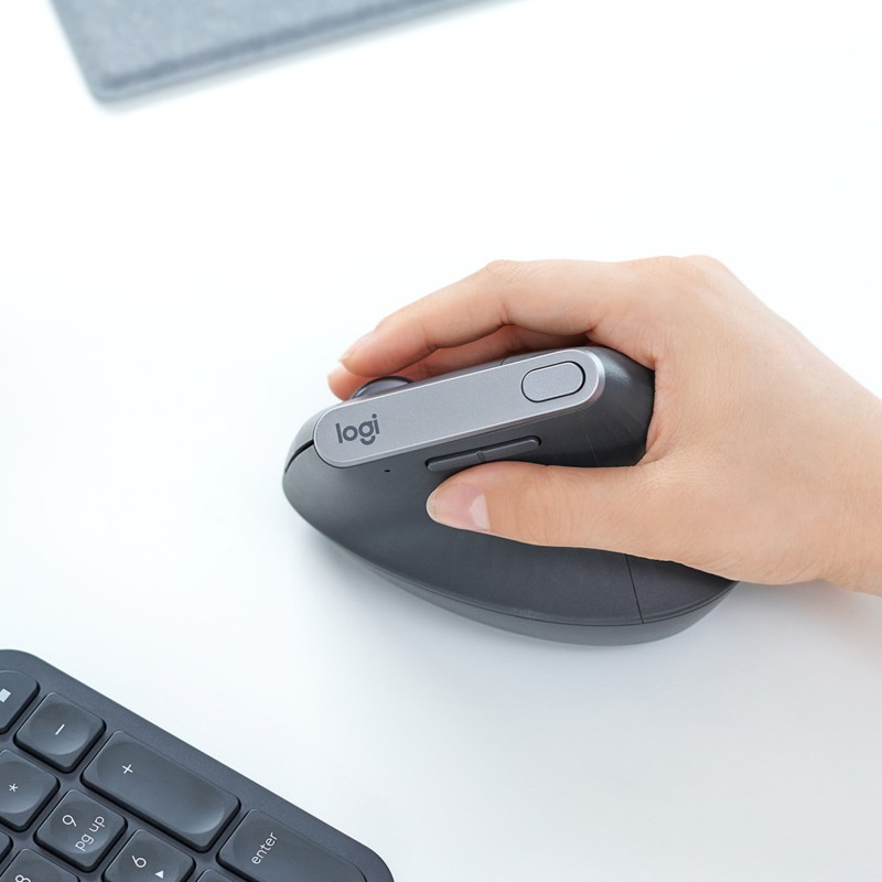 Logitech MX Vertical Rato Sem Fios RF/Bluetooth Vertical 4000 DPI Ótico 4 Botões Grafite - 910-005448 - 5099206081901